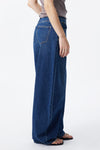 Mid Rise Deep Indigo Barrel Jeans