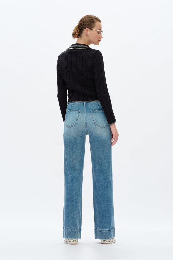 High Rise Wide Leg Jeans-Wide Leg-BAYEAS