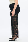Embroidery High Rise Wide Leg Lace Denim Jeans With Rhinestone (最新版备份)-Wide Leg-BAYEAS