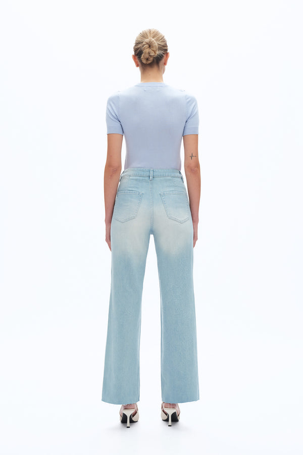 Embroidered Straight-Leg Jeans-Straight-BAYEAS