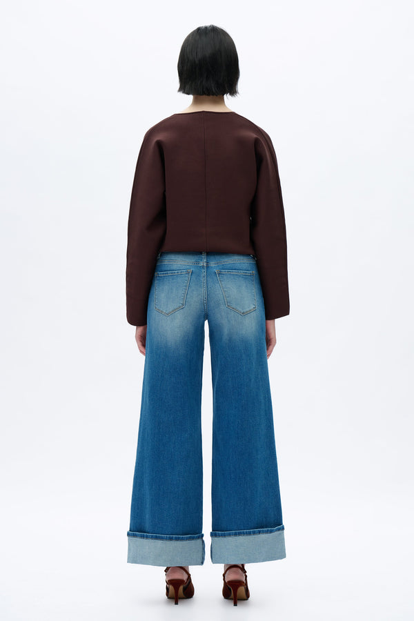 Mid Rise Wide Leg Jeans-Wide Leg-BAYEAS