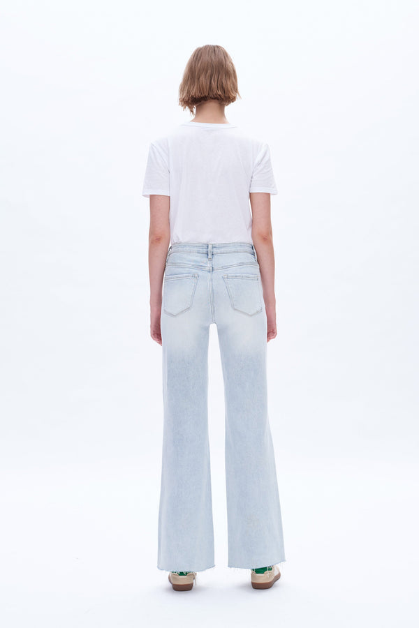 High Rise Wide Leg Straight Jeans-Wide Leg-BAYEAS
