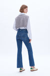 High Rise Flare Denim Jeans-Flare & Bootcut-BAYEAS