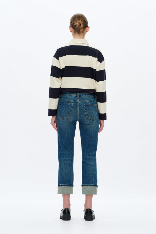 Low Rise Straight Leg Jeans-Straight-BAYEAS