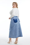 Front Split Denim Skirt