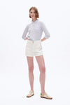 White High Rise Shorts-Shorts-BAYEAS
