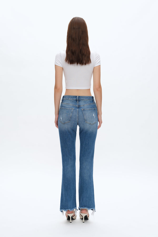 Lisa High Rise Ripped Jeans-Straight-BAYEAS