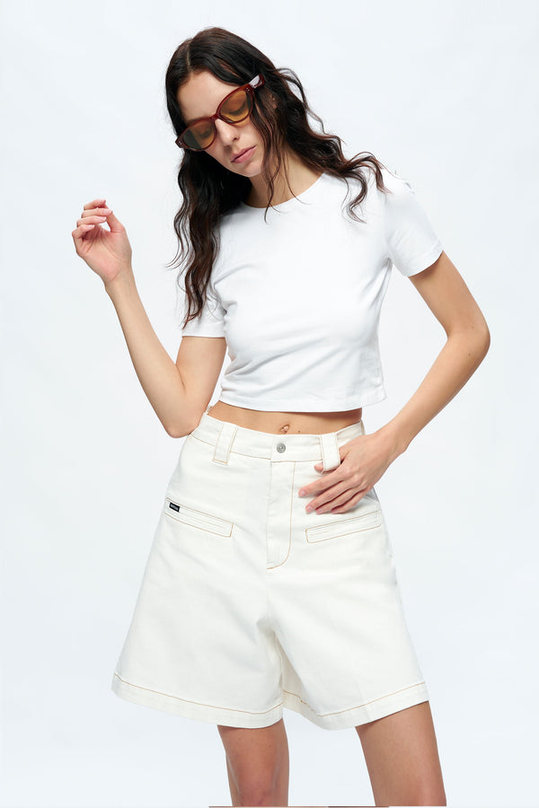 Timothy Drop Crotch Relax Denim Shorts-Shorts-BAYEAS