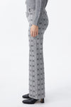 Mid Rise Check Print Wide Leg Pants