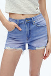 Lily High Rise Distressed Denim Shorts-Shorts-BAYEAS