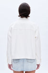 Plain White Denim Jacket-Jackets-BAYEAS
