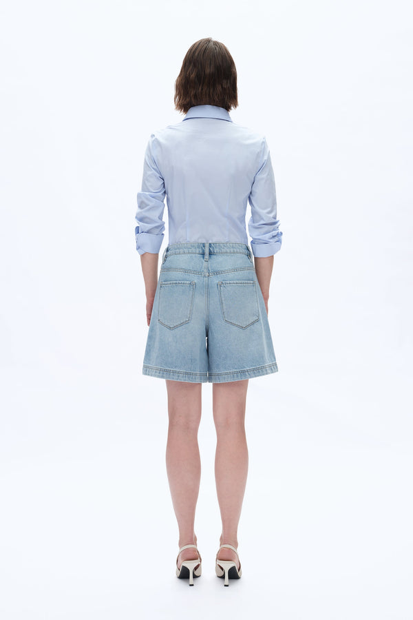 Mid Rise Bermuda Denim Shorts-Bermuda Shorts-BAYEAS