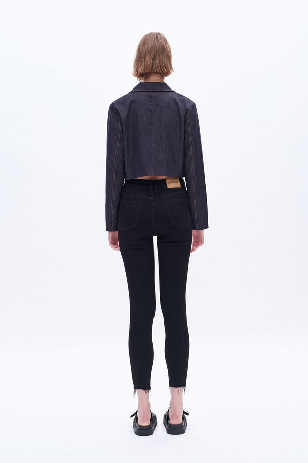 High Rise Skinny Denim Jeans-Skinny-BAYEAS