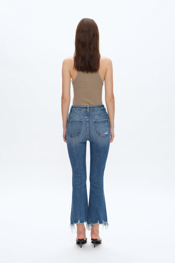 High Rise Flare Denim Jeans-Flare & Bootcut-BAYEAS