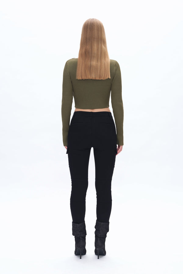 Slim Fit Cargo Jeans-Mom Jeans-BAYEAS