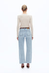 Mid Rise Barrel Leg Jeans-Wide Leg-BAYEAS