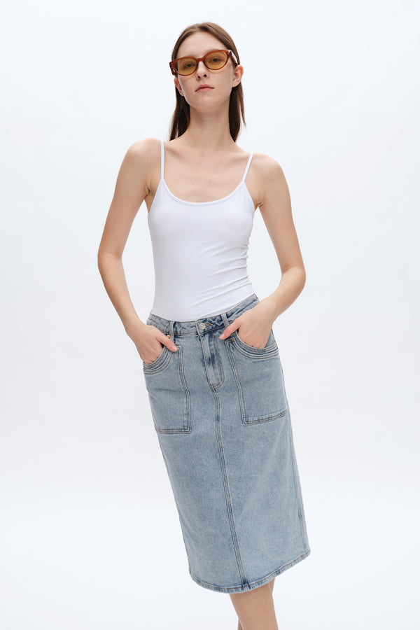 Beth Midi Denim Skirt-Skirts-BAYEAS