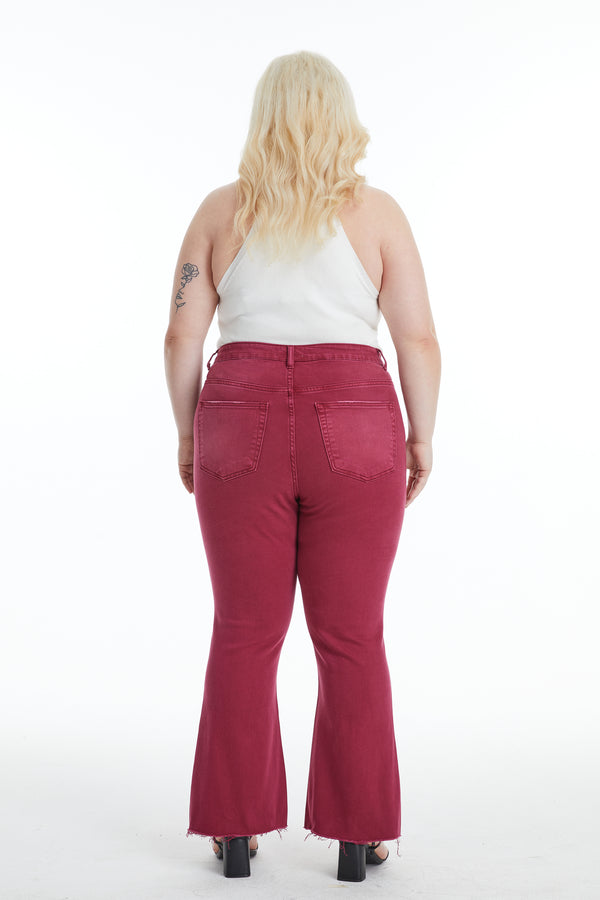 High Rise Ankle Distressed Flare Pants