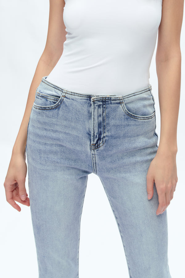 High Rise Bootcut Flare Denim Jeans-Flare & Bootcut-BAYEAS
