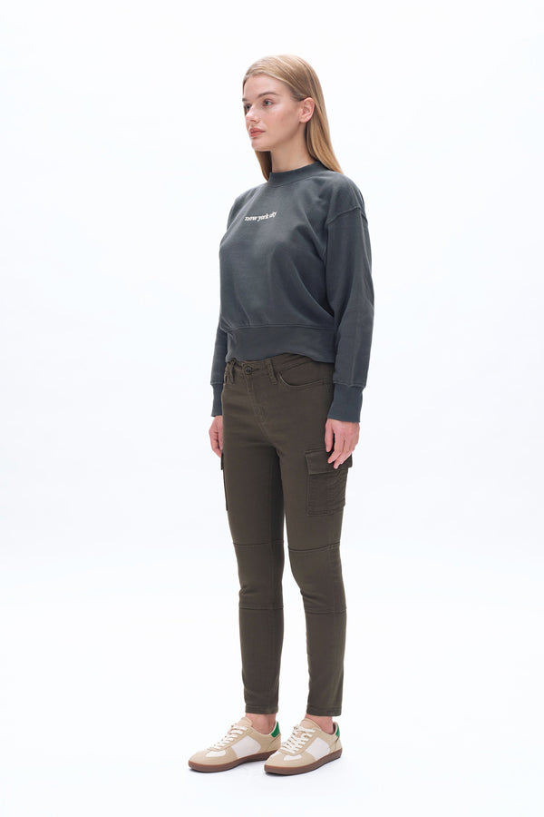 Slim Fit Cargo Jeans-Mom Jeans-BAYEAS