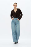 Rhinestone Embellished Wide-Leg Jeans-Wide Leg-BAYEAS