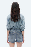 Nova High Rise Grinded Denim Shorts-Shorts-BAYEAS