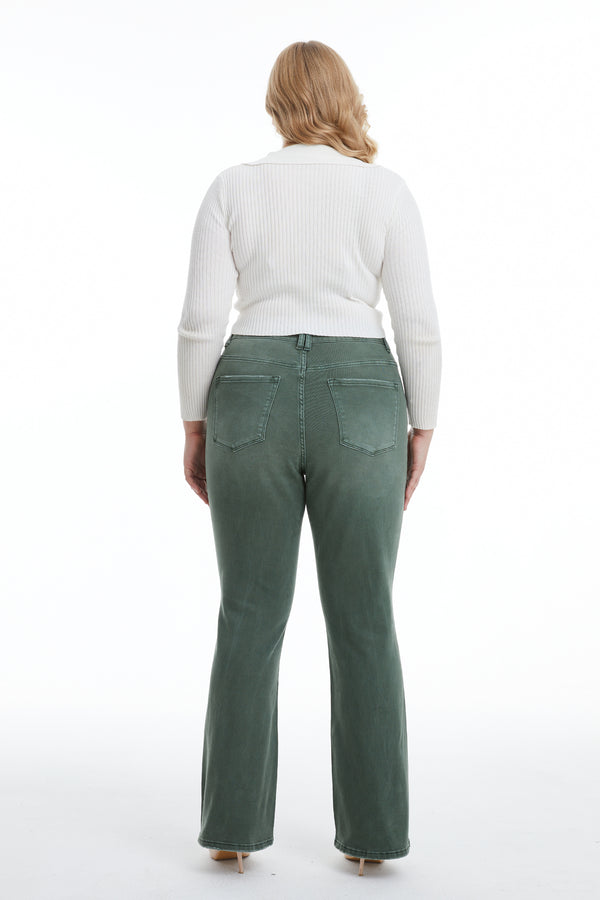 High Rise Distressed Flare Pants