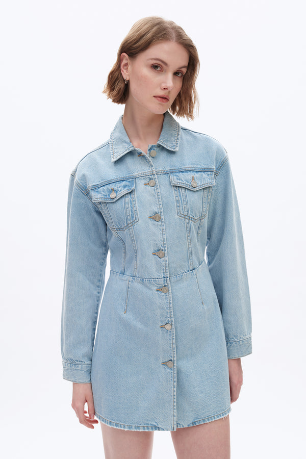 Long Sleeve Mini Dress-Dresses-BAYEAS