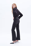 High-Rise Bootcut Jeans with Slit-Flare & Bootcut-BAYEAS