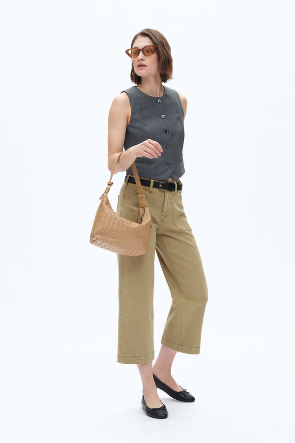 Mid Rise Wide Leg Jeans-Wide Leg-BAYEAS