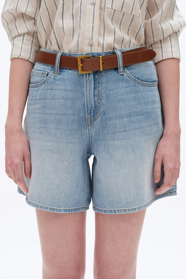Mid Rise Denim Shorts-Shorts-BAYEAS