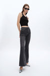 High Rise Flare Denim Jeans-Flare & Bootcut-BAYEAS
