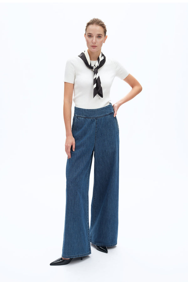 High Rise Wide Leg Jeans-Wide Leg-BAYEAS