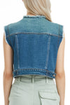 Cassie Cropped Denim Vest-Vest-BAYEAS
