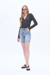 Lily Slim Fit Denim Shorts-Shorts-BAYEAS