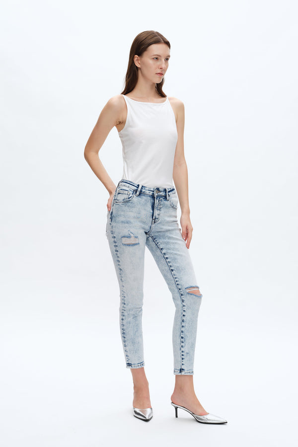 Kelly Mid Rise Skinny Jeans-Skinny-BAYEAS