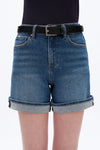 Classic Rolled Hem Denim Shorts-Shorts-BAYEAS
