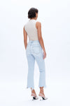 Anna High Rise Frayed Hem Ankle Flare Denim Jeans-Flare & Bootcut-BAYEAS