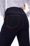 High Rise Straight Cuffed Denim Jeans