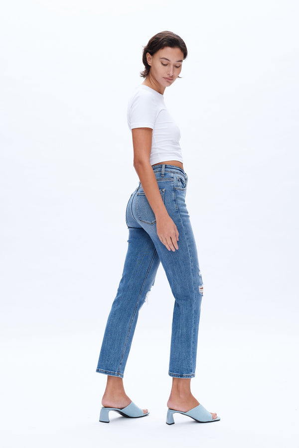 Sarah Relaxed Fit Jeans-Straight-BAYEAS