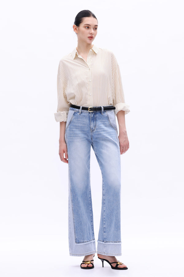 JEREMY MID-RISE TWO-TONES WIDE LEG-BAYEAS