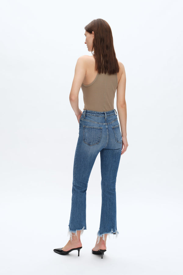 High Rise Flare Denim Jeans-Flare & Bootcut-BAYEAS