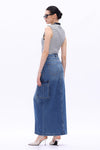 MID RISE CARGO MAXI SKIRT-Skirts-BAYEAS