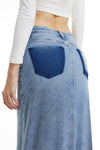 Front Split Denim Skirt-Skirts-BAYEAS