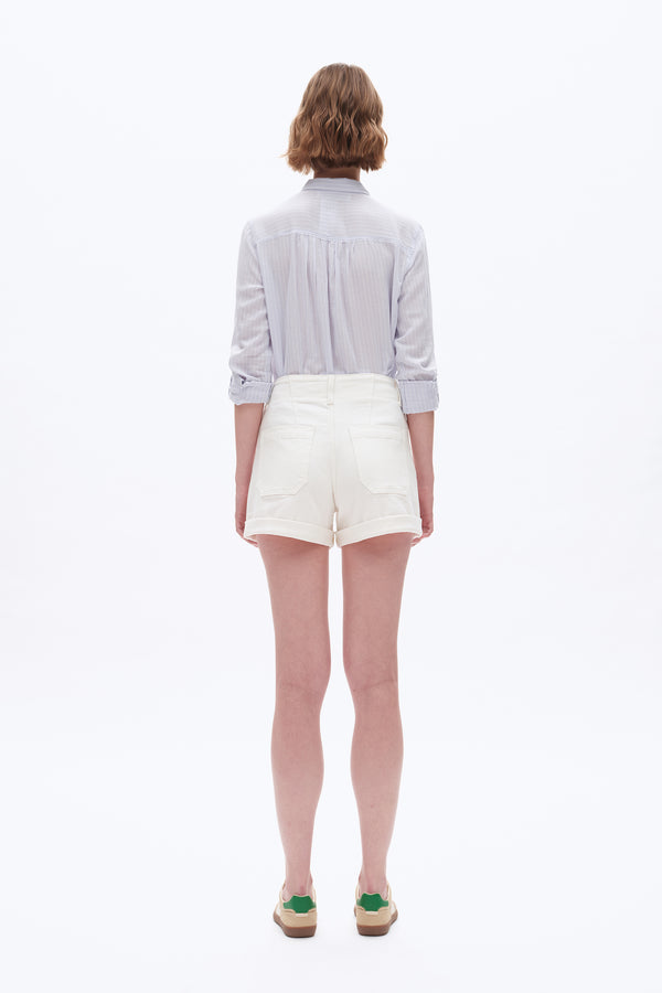 White High Rise Shorts-Shorts-BAYEAS