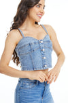 Lunna Denim Corset Top for Women-Corset-BAYEAS