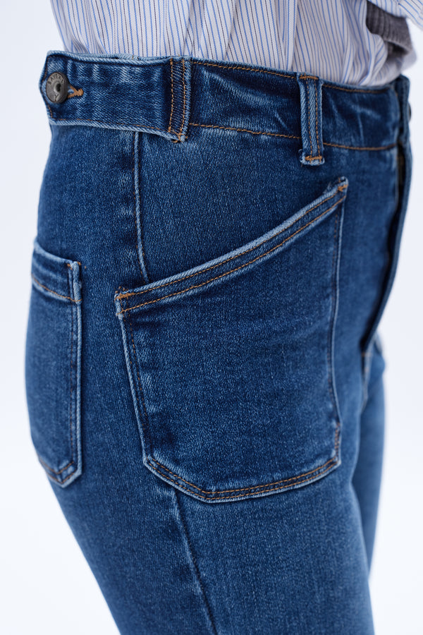 High Rise Flare Denim Jeans-Flare & Bootcut-BAYEAS