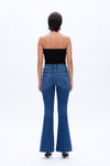 Butt Lifting Flare Denim Jeans-Flare & Bootcut-BAYEAS