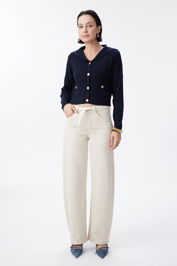 High Rise Stretch Barrel Leg Pants