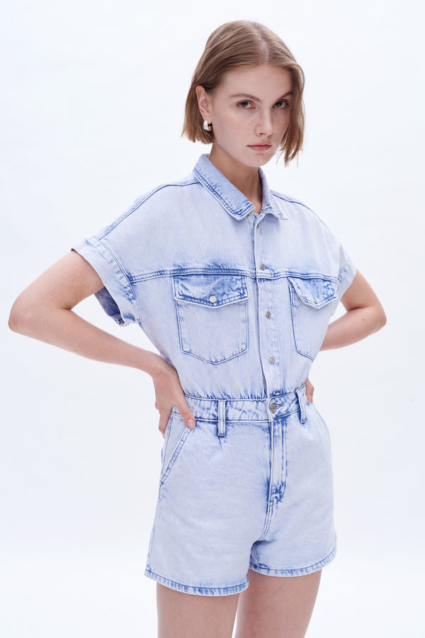 Nora Denim Rompers-Rompers-BAYEAS